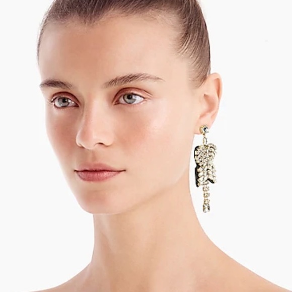 J. Crew Les Velvet Sparkle Crystal Earrings - Picture 2 of 7